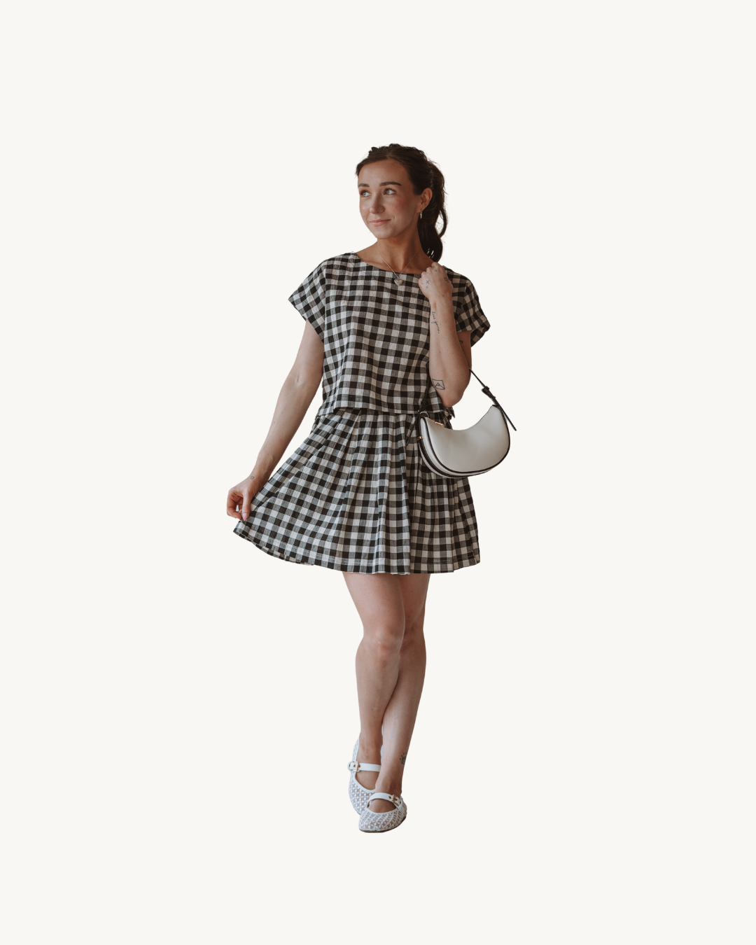 En Crème Black Plaid Pleated Mini Skirt