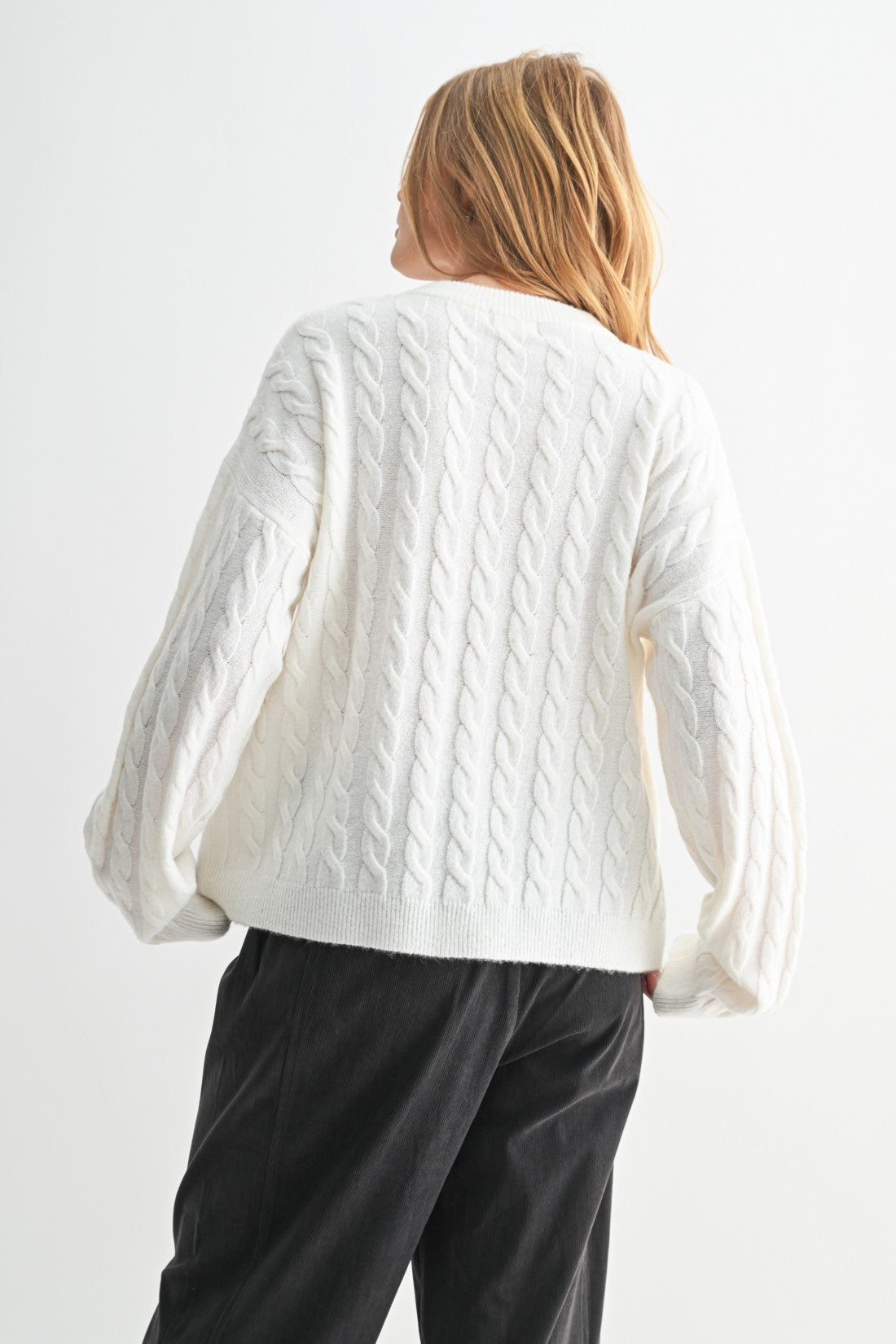 Fun2Fun Ivory Dolman Sleeve Sweater