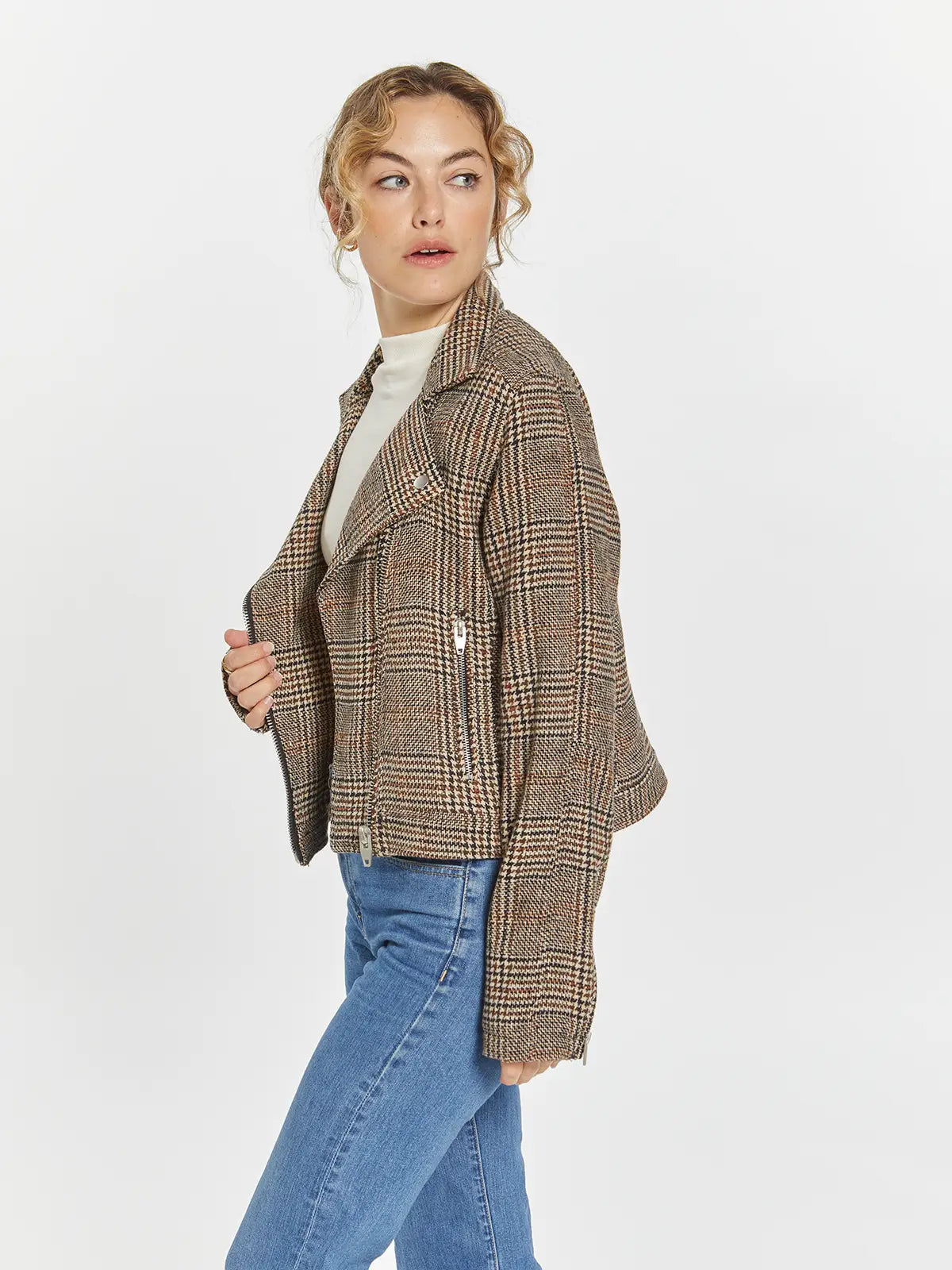 Weekend LA Plaid Moto Jacket