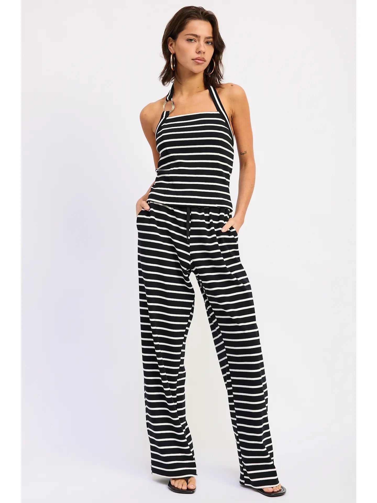 Emory Park Striped Hardware Halter Top