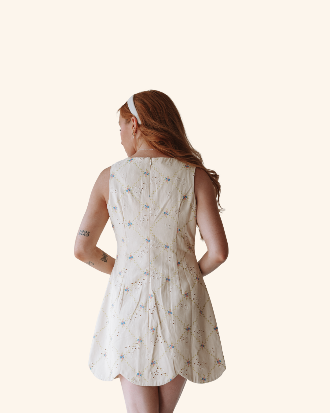 Mable Yellow Scallop Mini Dress