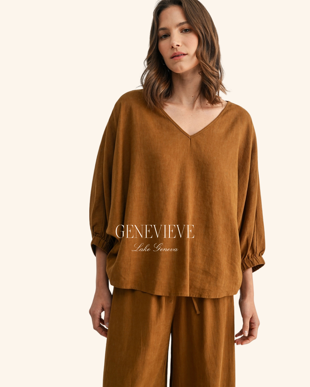 Fun2Fun Brown Oversized Dolman Top
