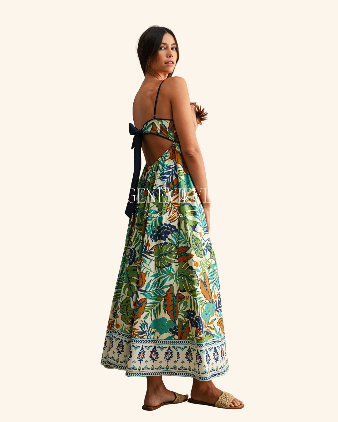 Mable Green Printed Midi Dress