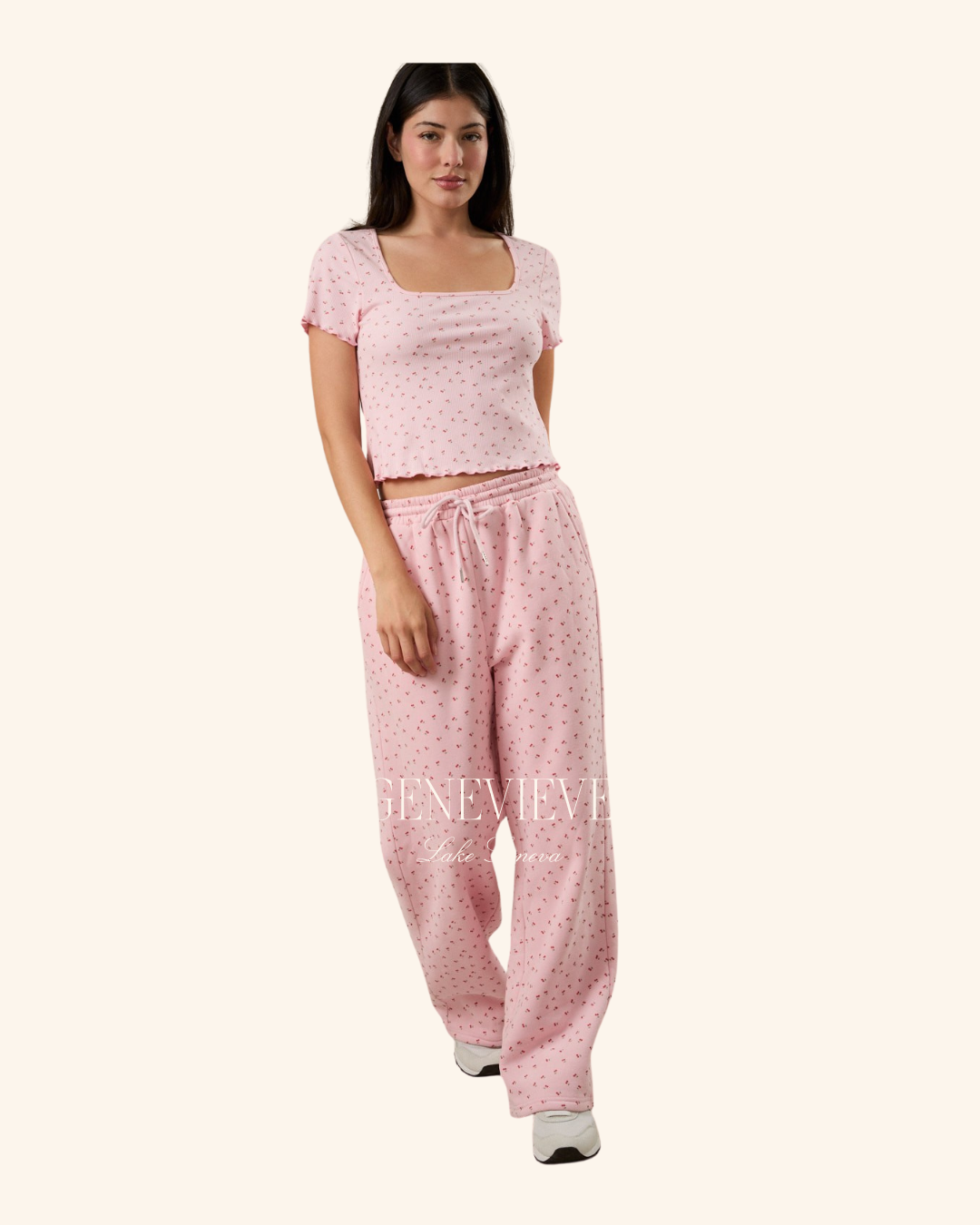 Sunday Edition Pink Cherry Wide Leg Sweats