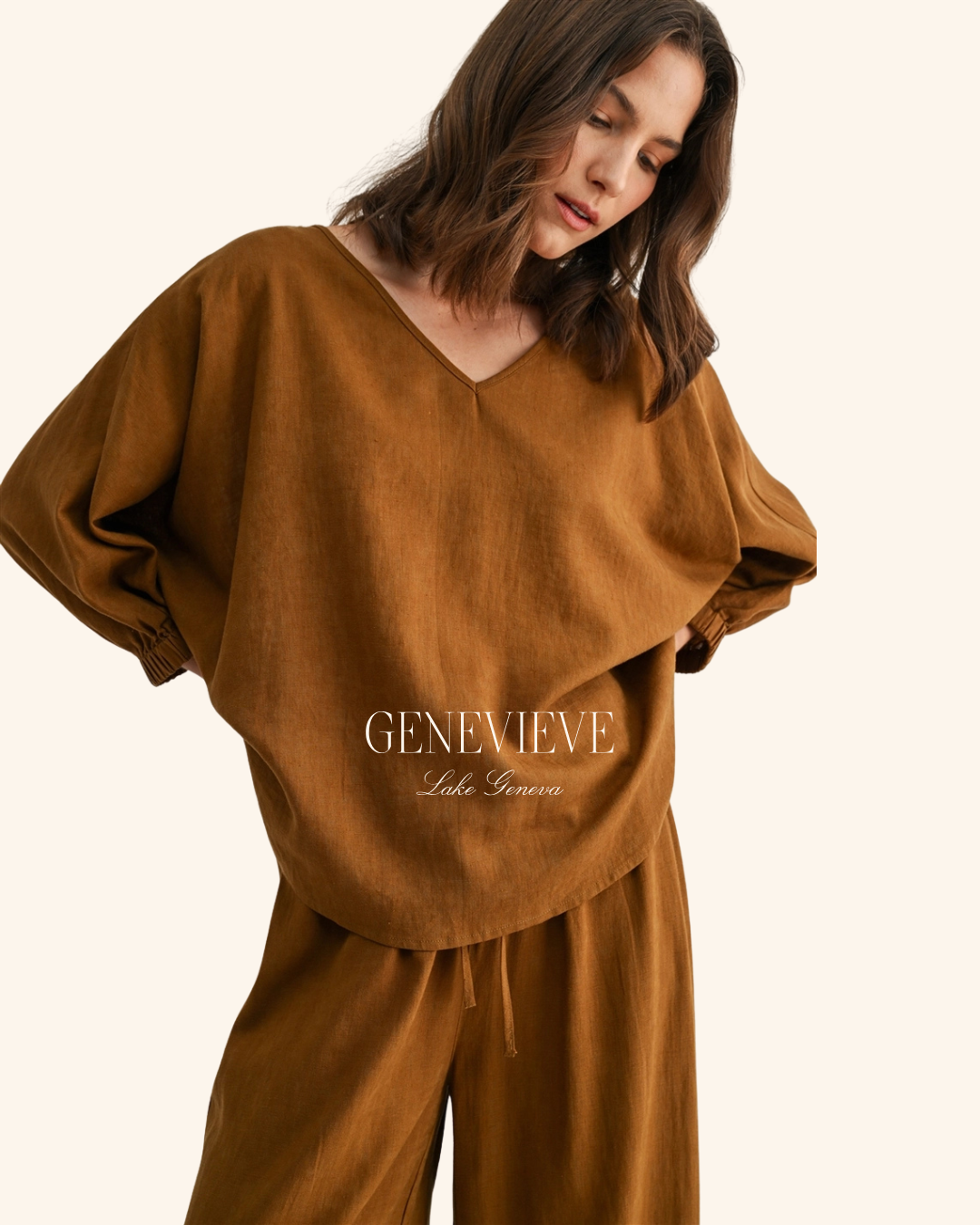 Fun2Fun Brown Oversized Dolman Top