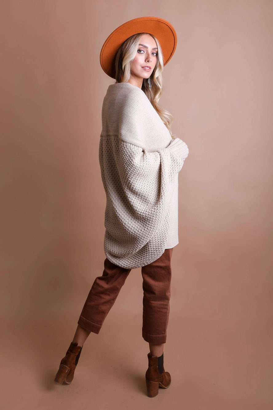 Leto Bat Sleeve Knit Cardigan