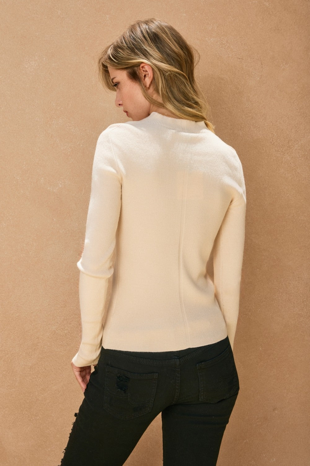 Dress Forum Mock Neck Long Sleeve Sweater (Various Colors)