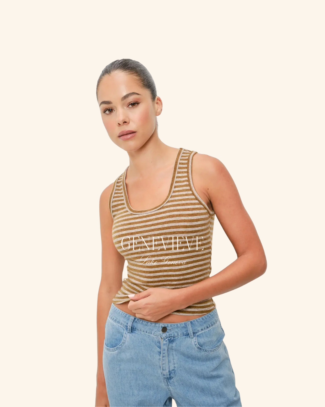 Pretty Garbage Caramel StripeTank