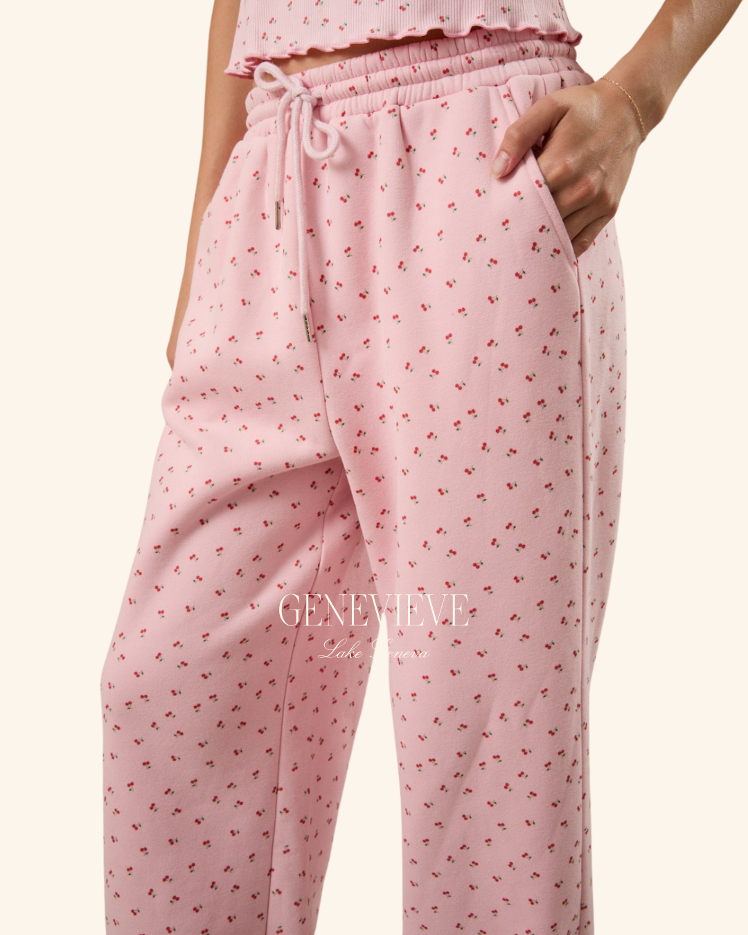 Sunday Edition Pink Cherry Wide Leg Sweats