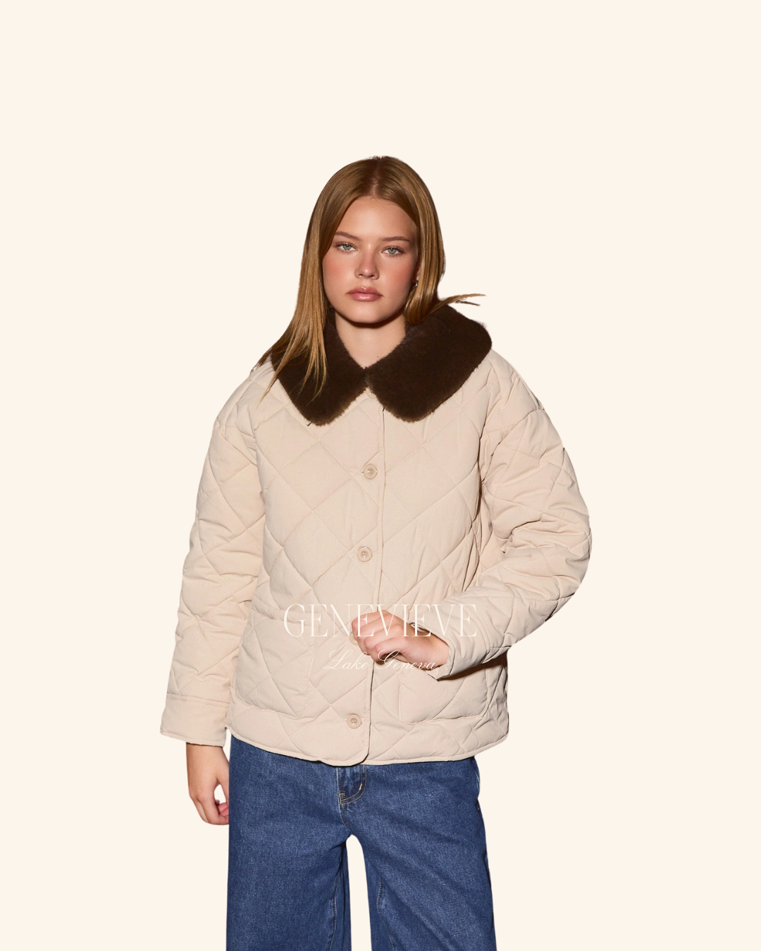 Lelis Quilted Fur Collar Jacket