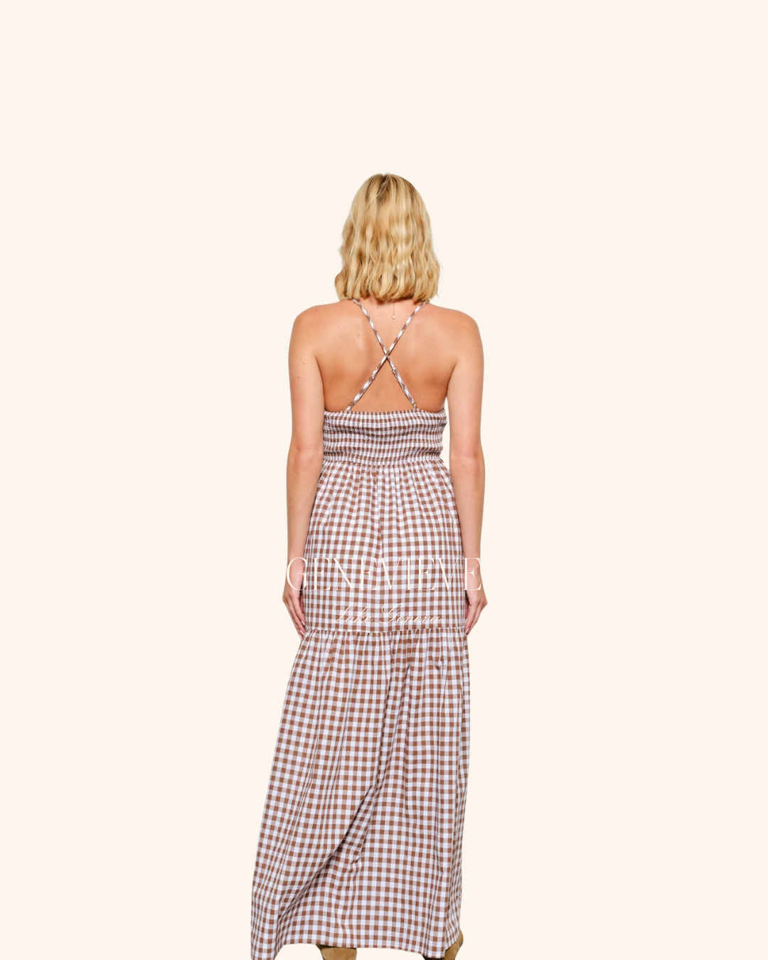 Pretty Garbage Brown Gingham Tiered Maxi