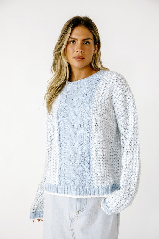 Double Color Thick Knit Sweater