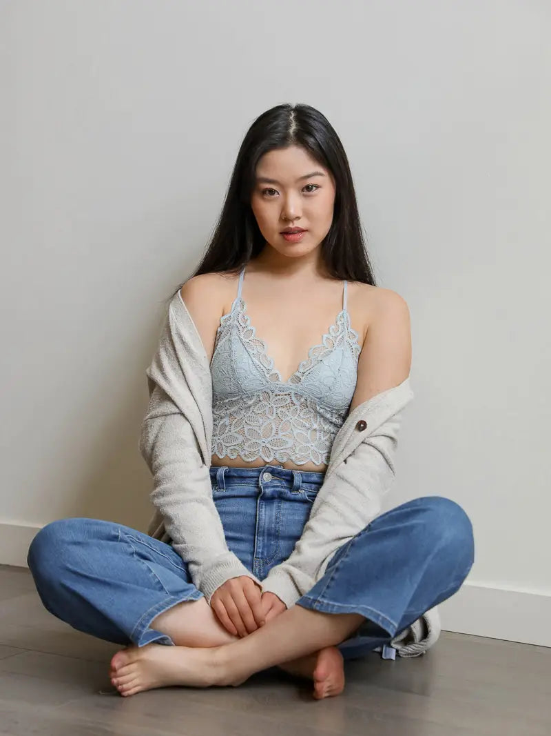 Leto Floral Lace Racerback Bralette (Various Colors)