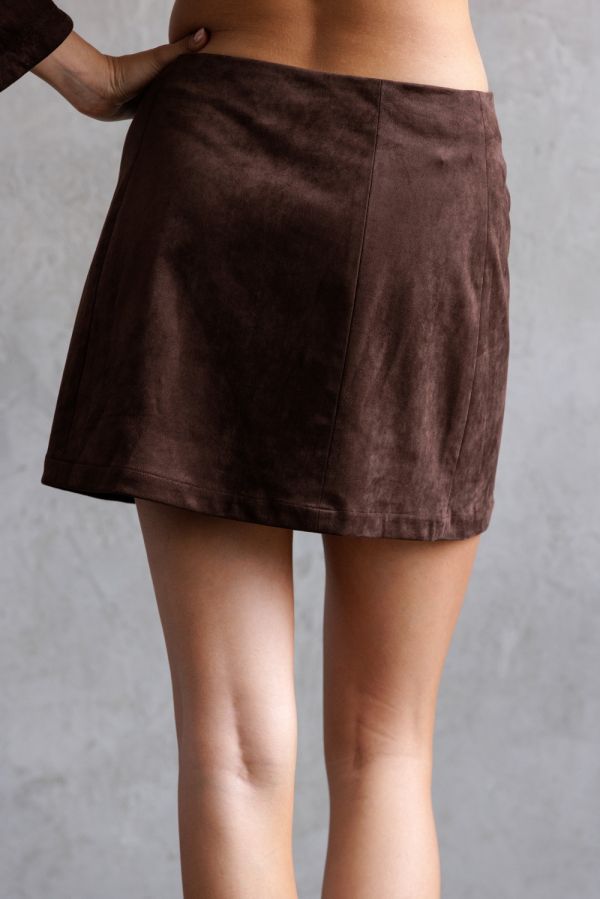 Storia Faux Suede A-line Mini Skirt