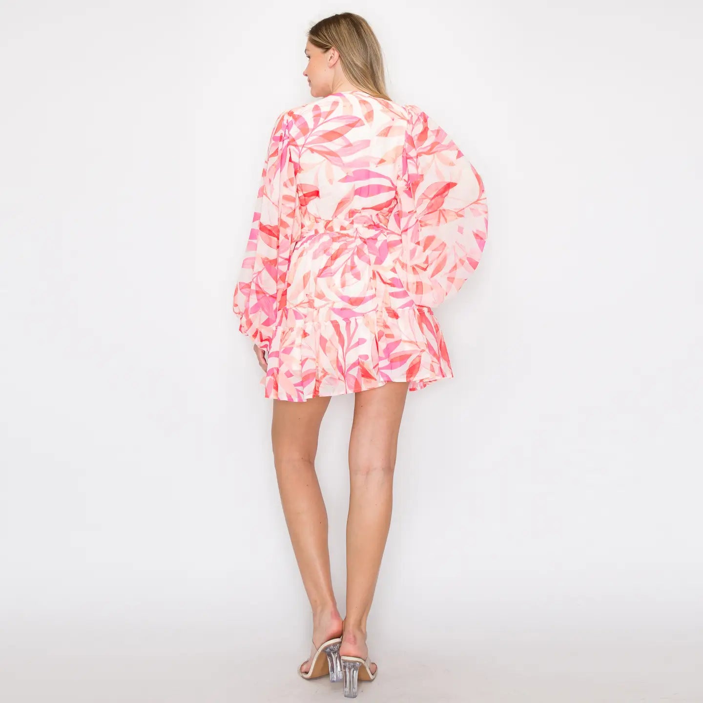 Love Wednesday Long Sleeve Print Mini Dress