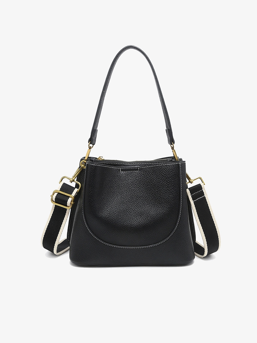 Corinna Bucket Bag w/ Two-Toned Canvas Guitar Strap