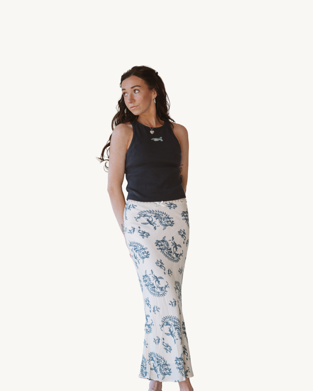 Emory Park Mermaid Maxi Skirt with Lace Trim