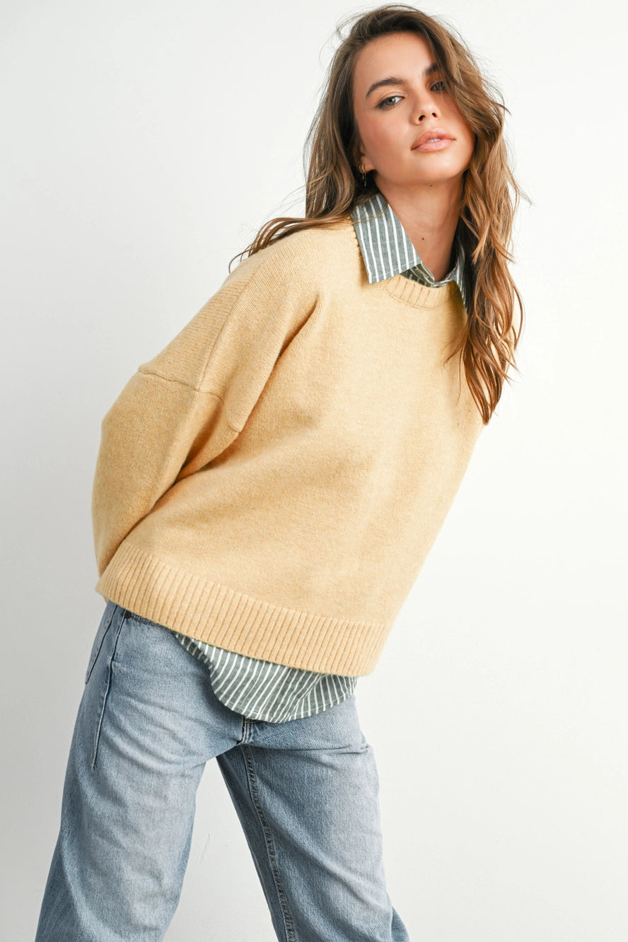 Buttermelon Tie-Back Sweater