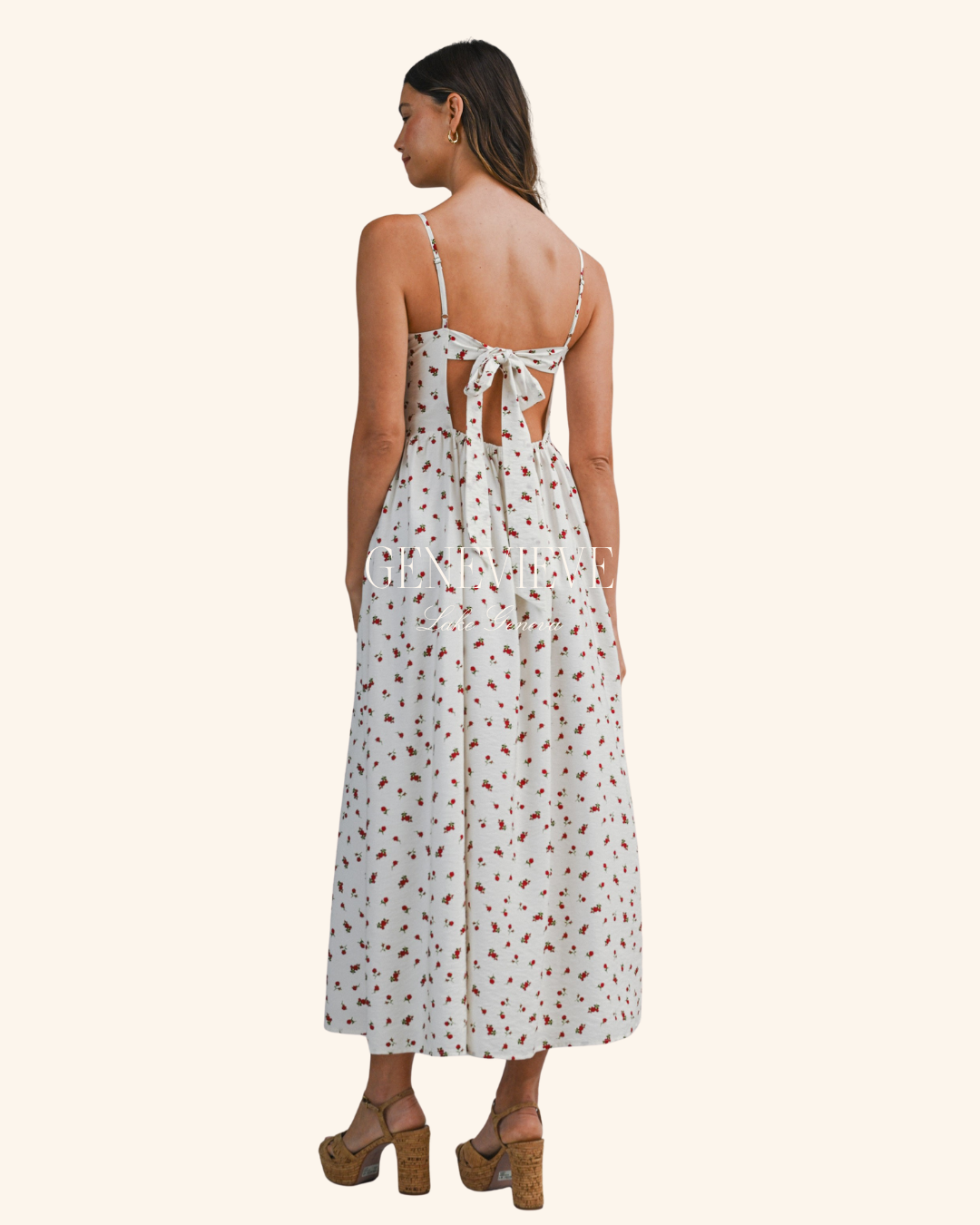 Mable Cream Ditzy Floral Midi