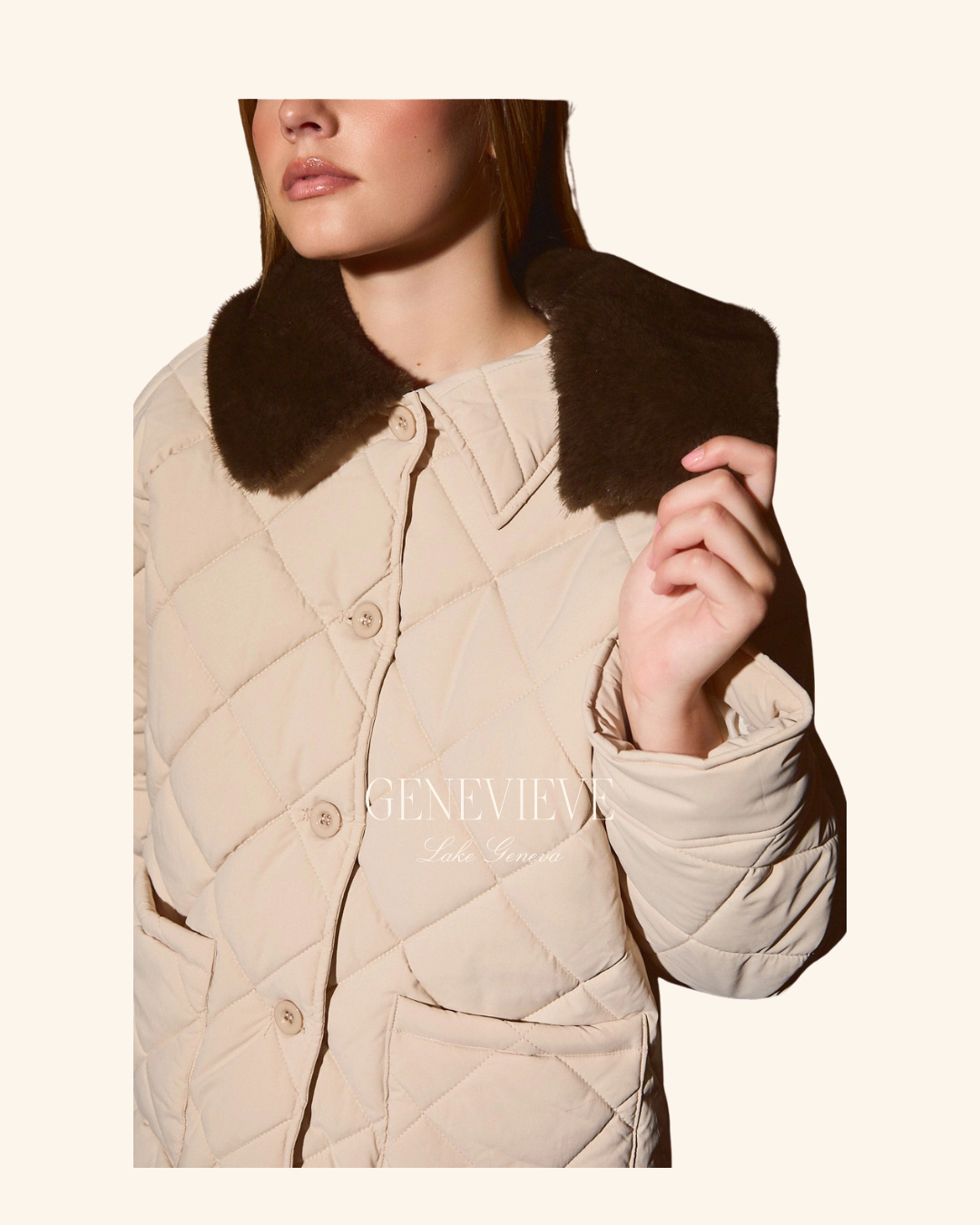 Lelis Quilted Fur Collar Jacket