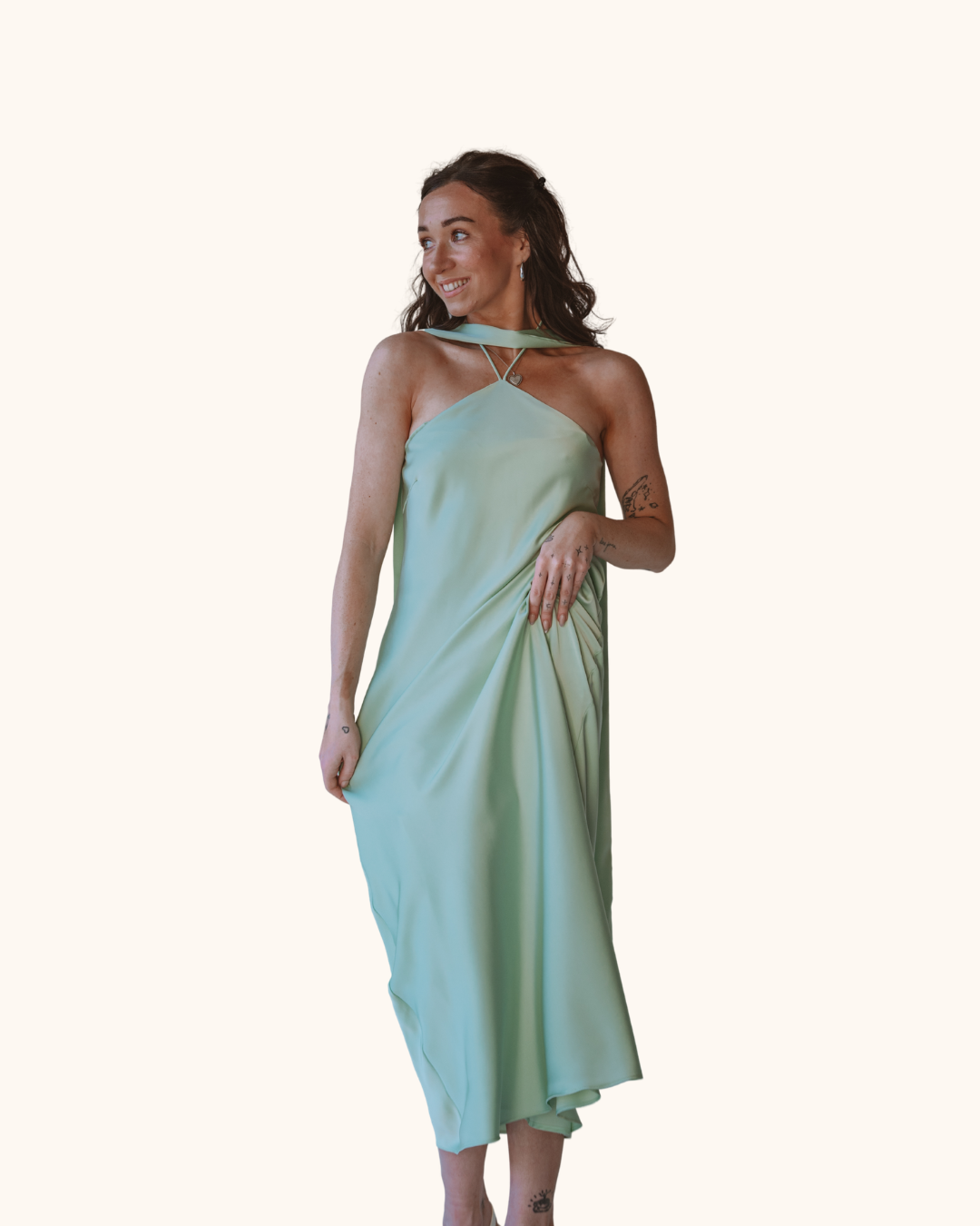 Lucy Paris Devon Halter Scarf Dress