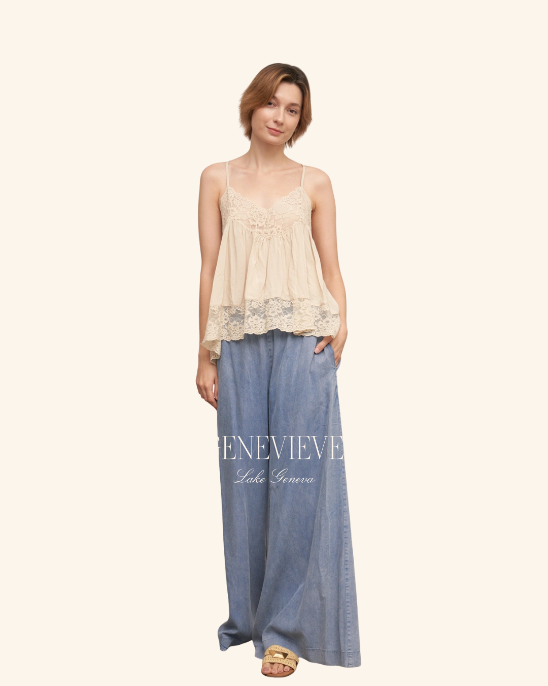 En Creme Lace Bra Tank