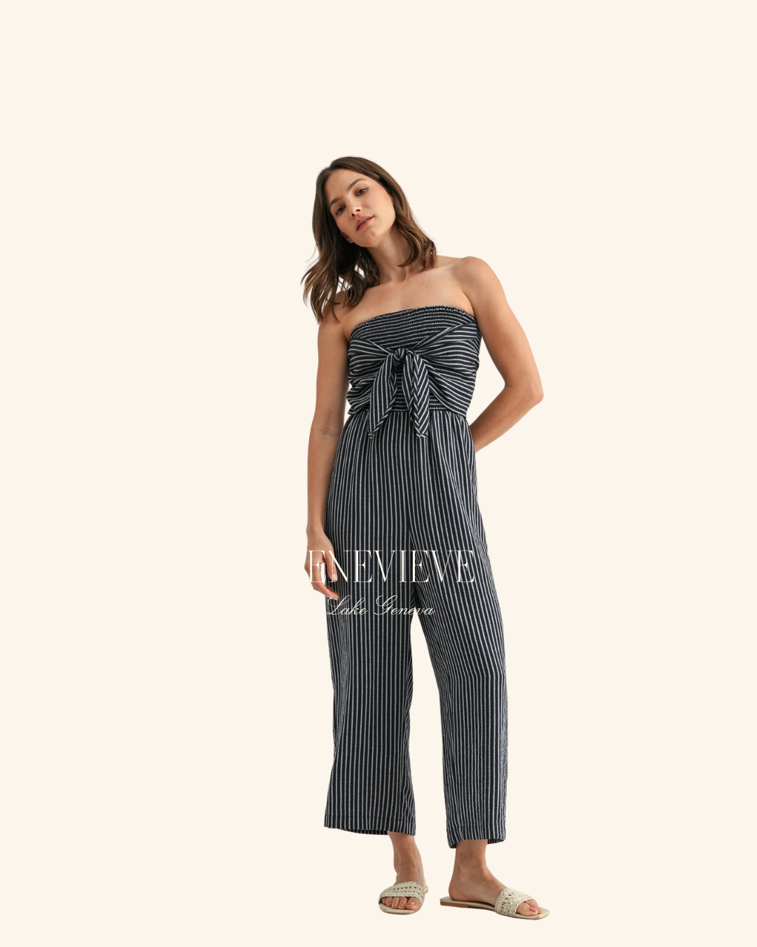 Fun2Fun Navy Stripe Jumpsuit