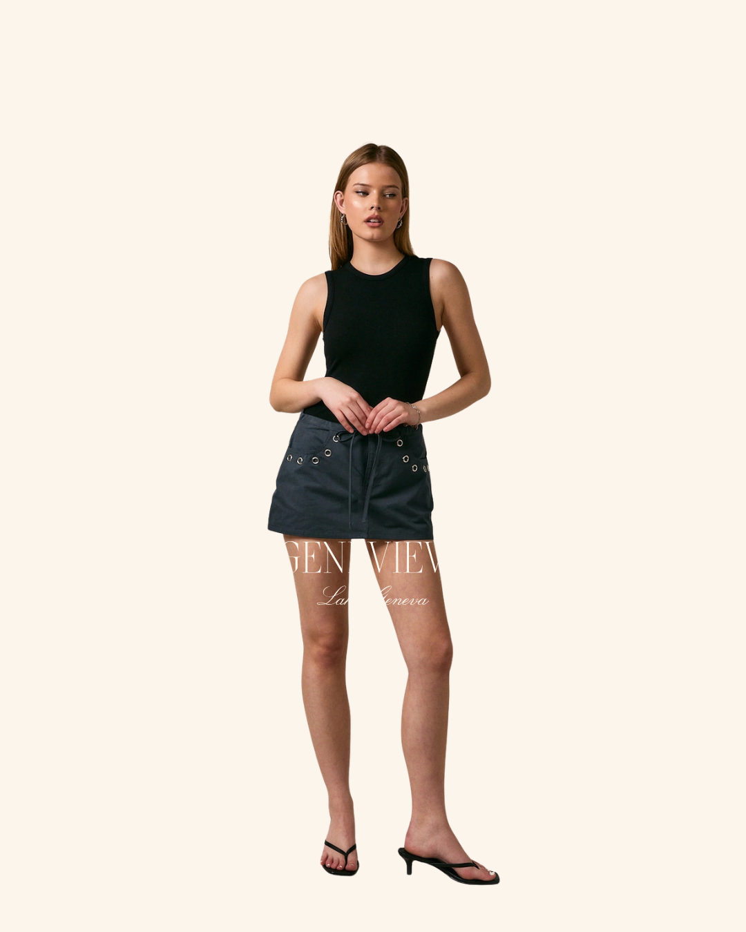 Le Lis Navy Low Waist Mini