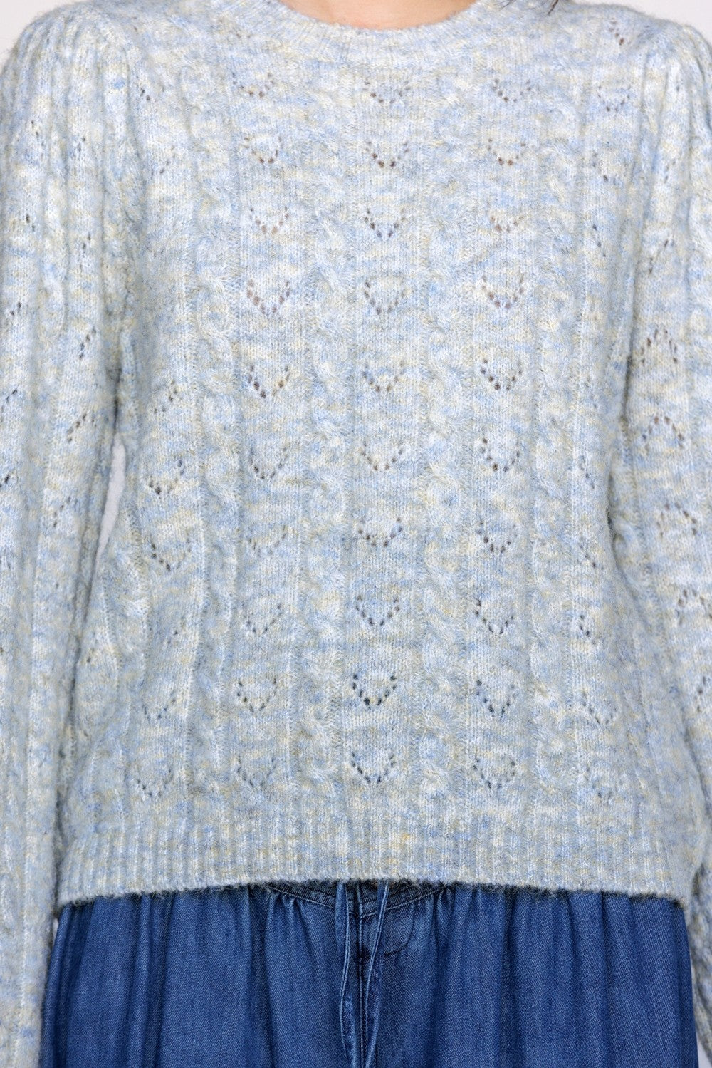 Storia Cable Knit Crew Neck Sweater