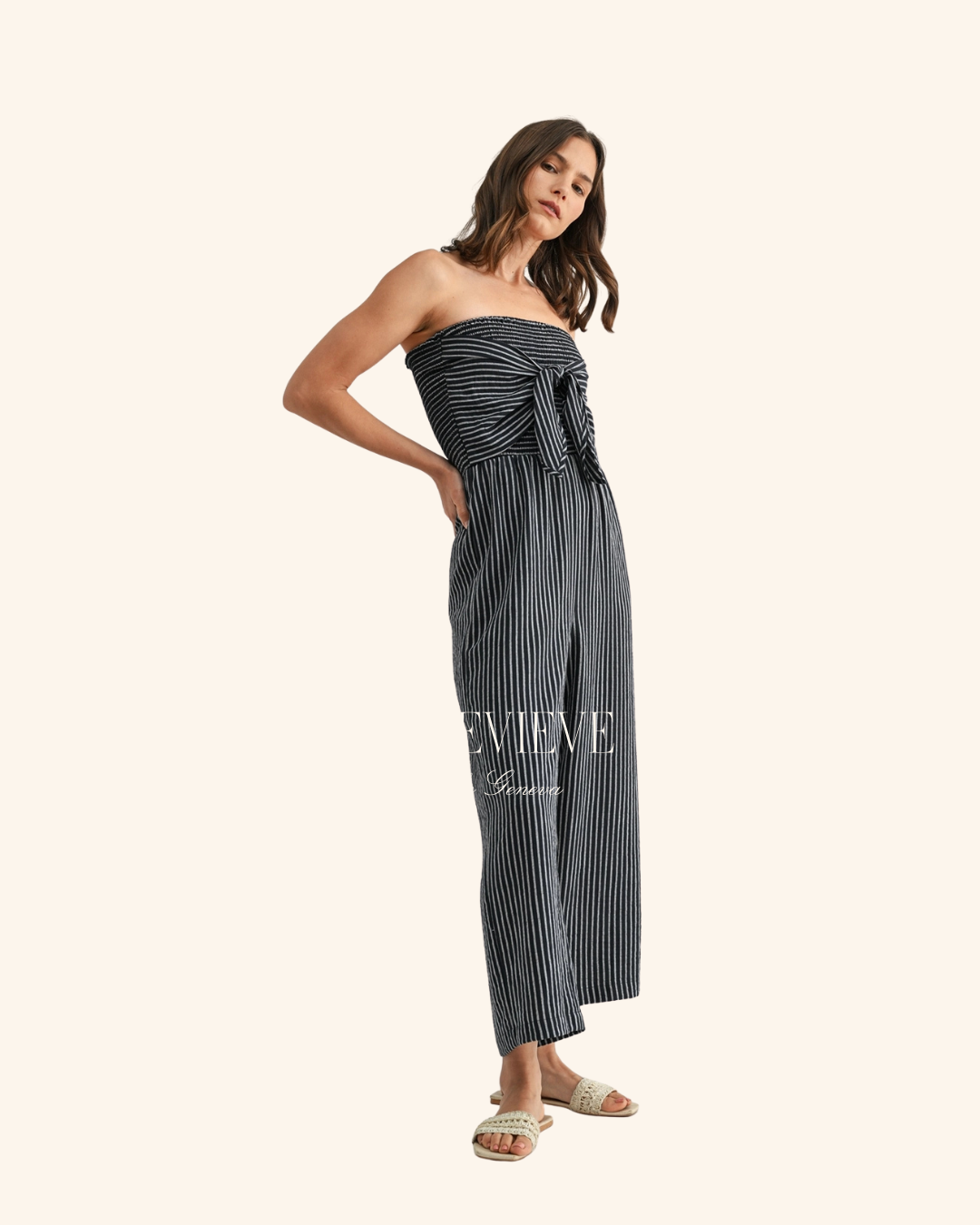 Fun2Fun Navy Stripe Jumpsuit