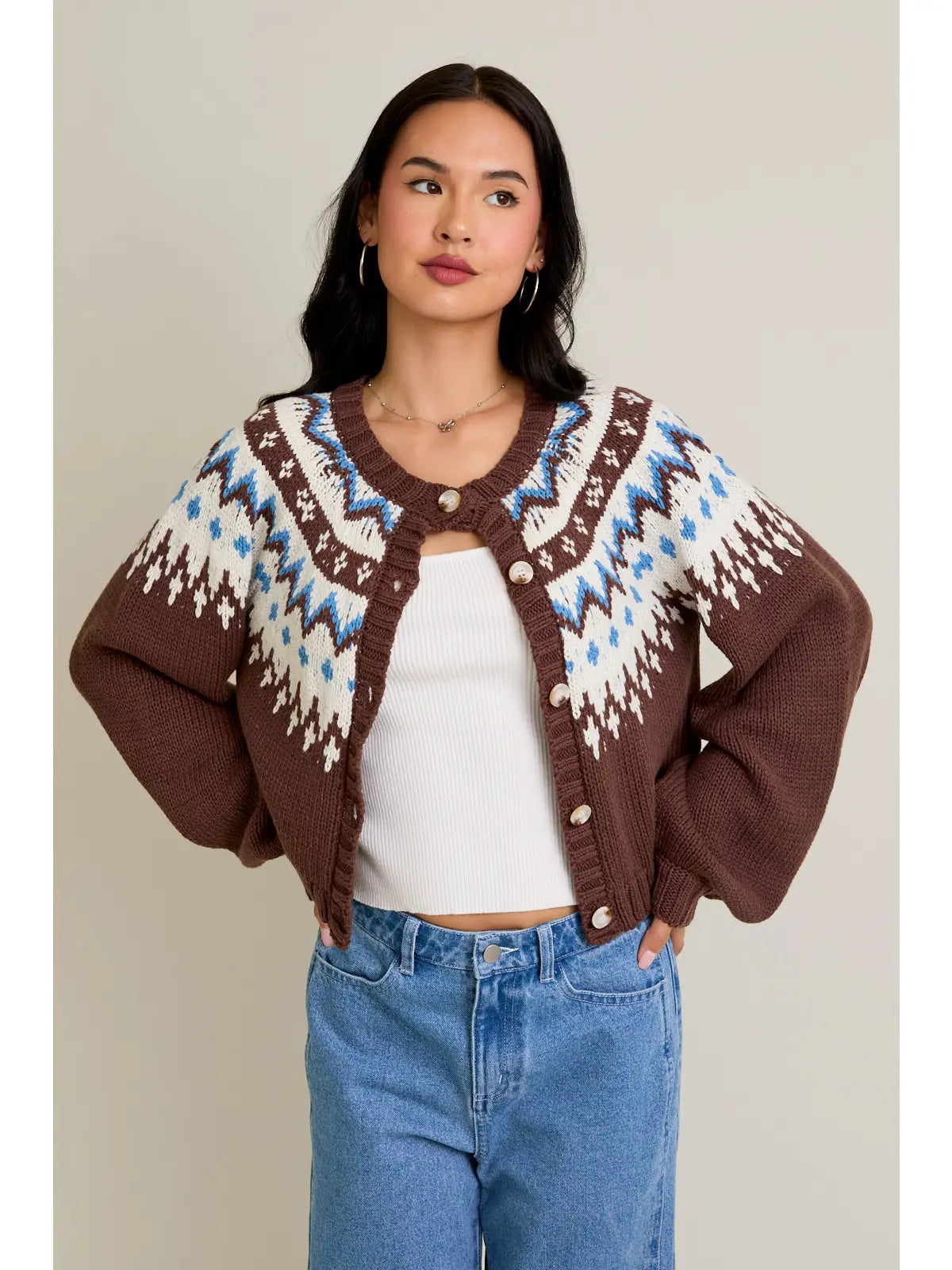 Le Lis Cropped Sweater Cardigan