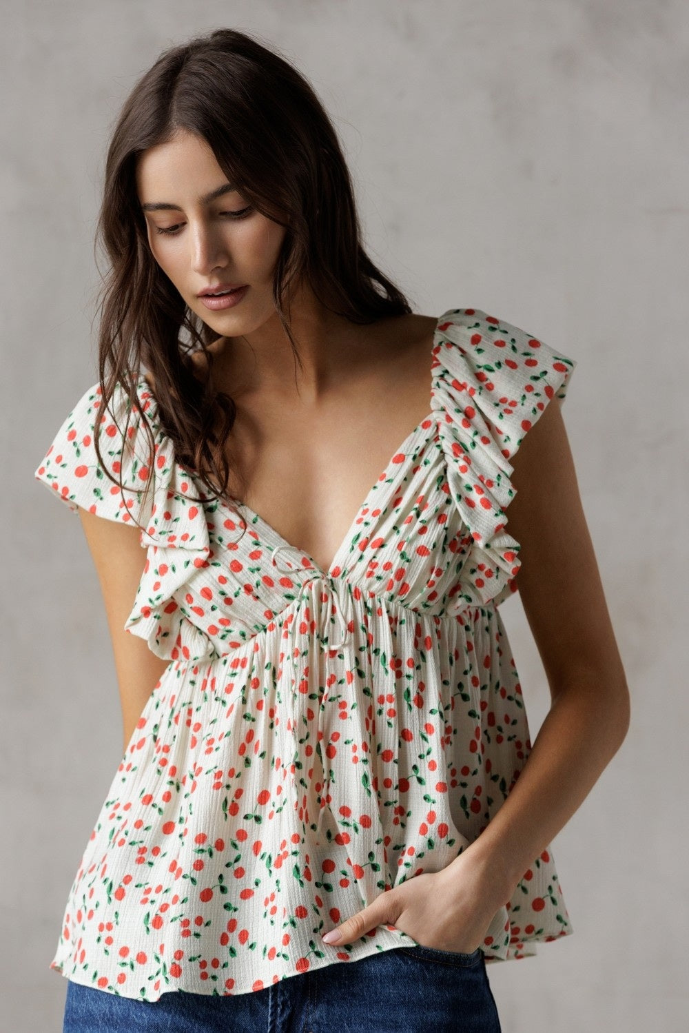 Storia Cherry Print Blouse