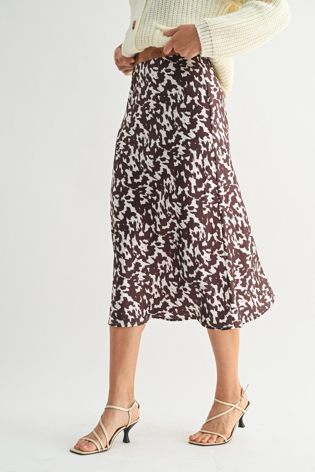 Fun2Fun Abstract Print Satin Skirt