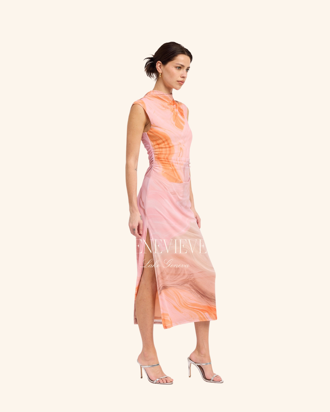 Emory Park Pink Multi Mesh Midi