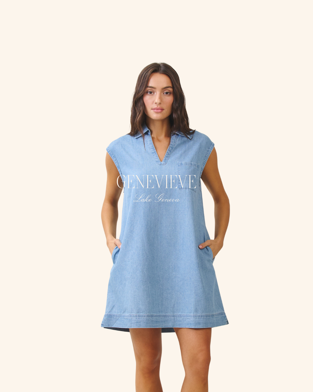 Able Denim Sleeveless Mini Dress