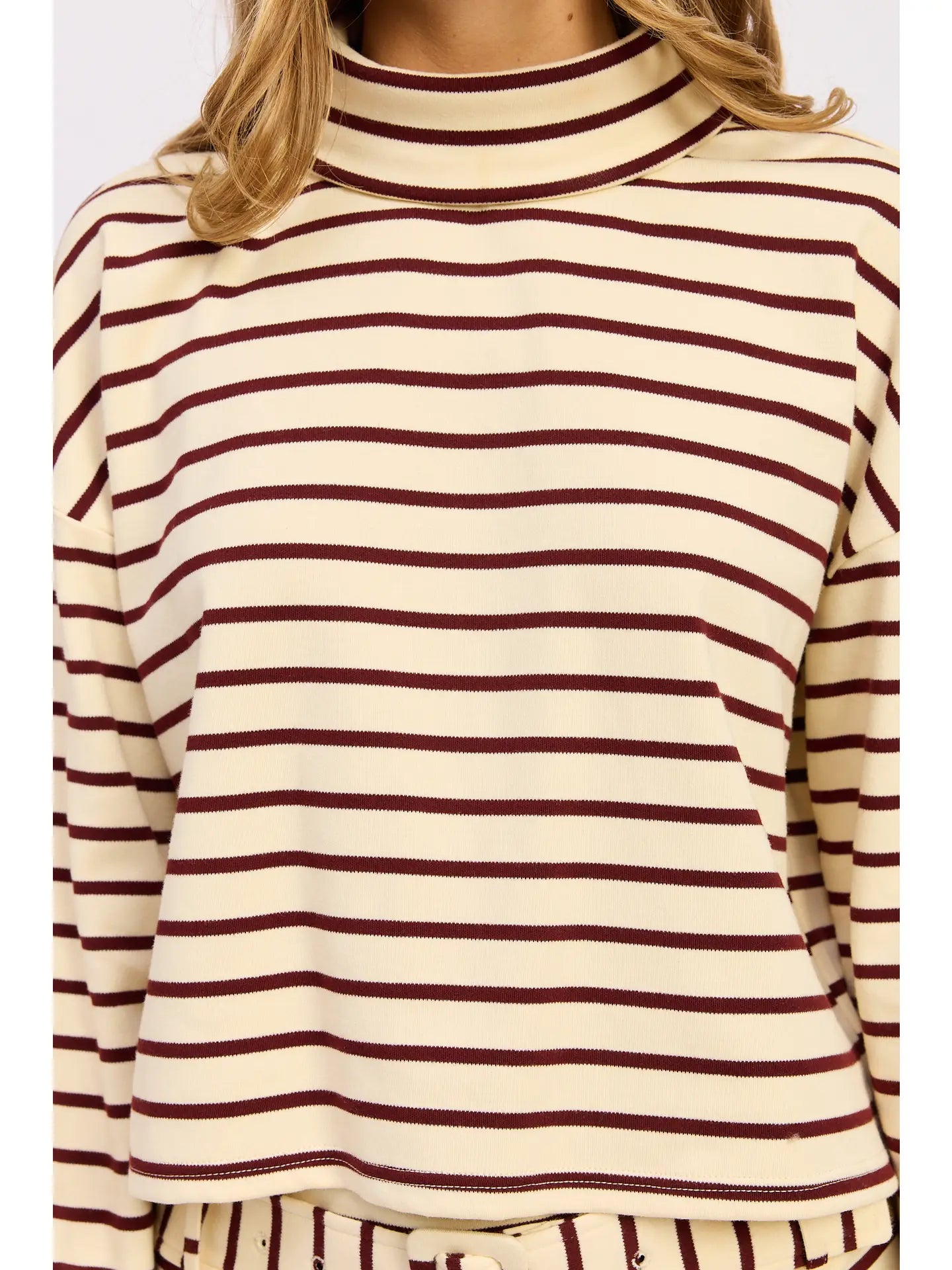 Emory Park Stripped Crop Sweater