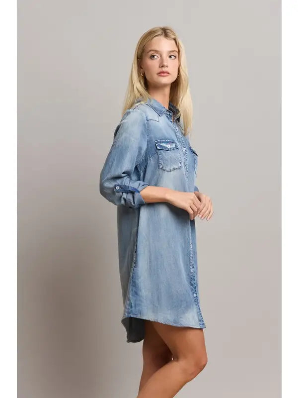 Able Denim Shirt Dress