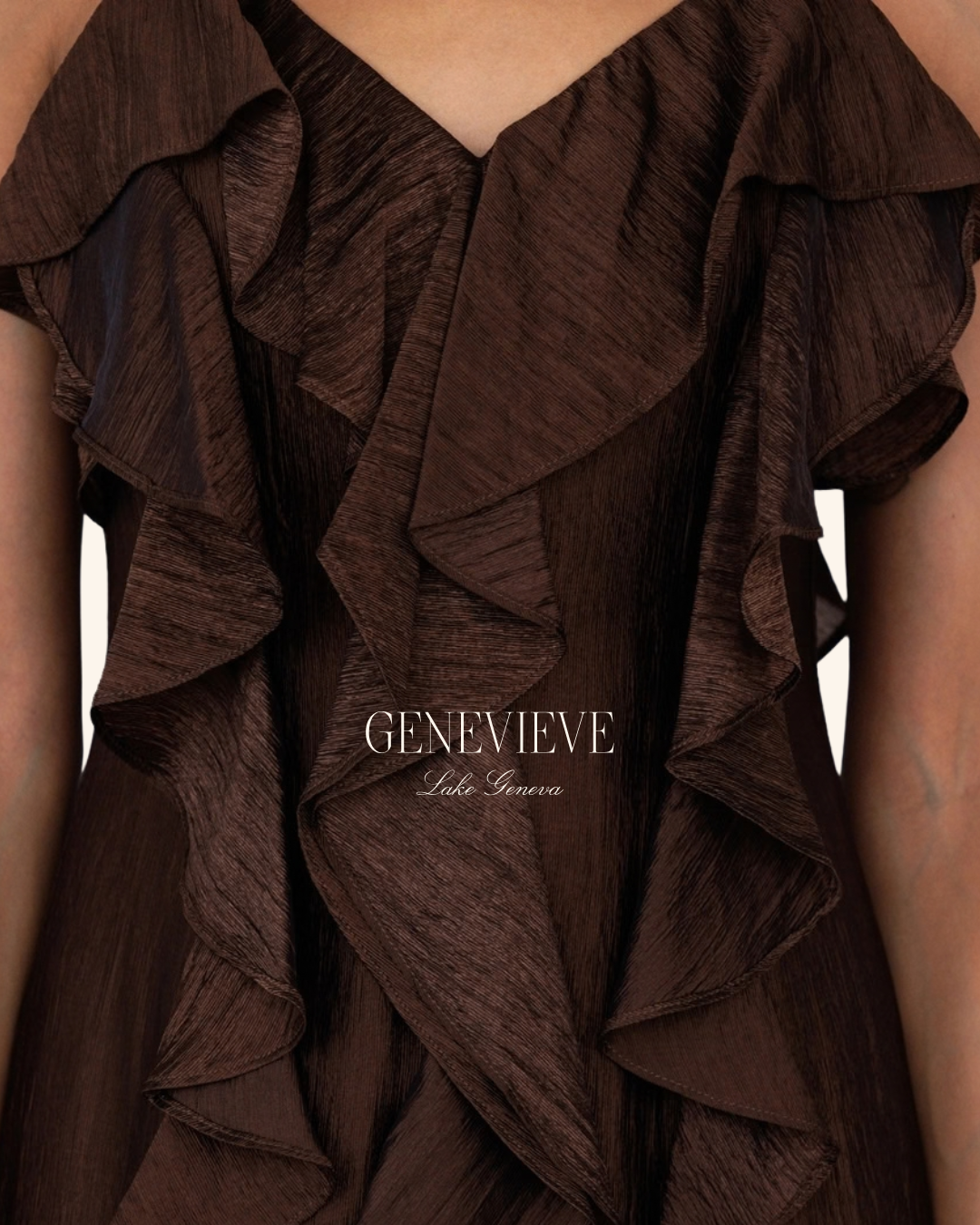 Storia Brown Ruffle Maxi