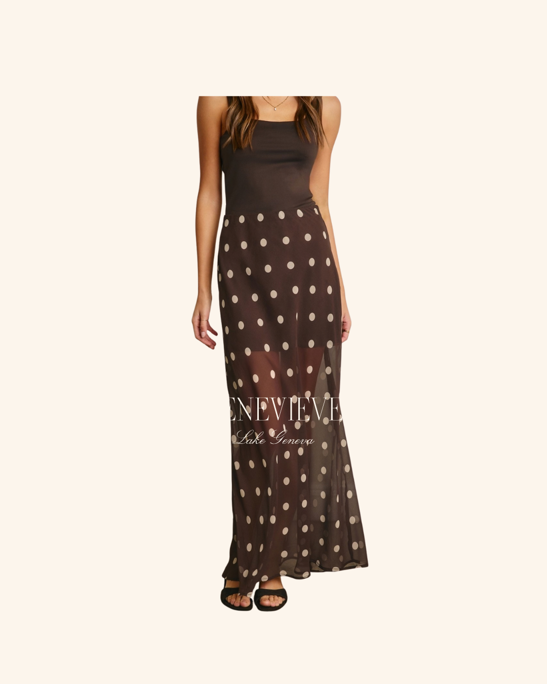Dress Forum Chocolate Cream Polka dot Skirt