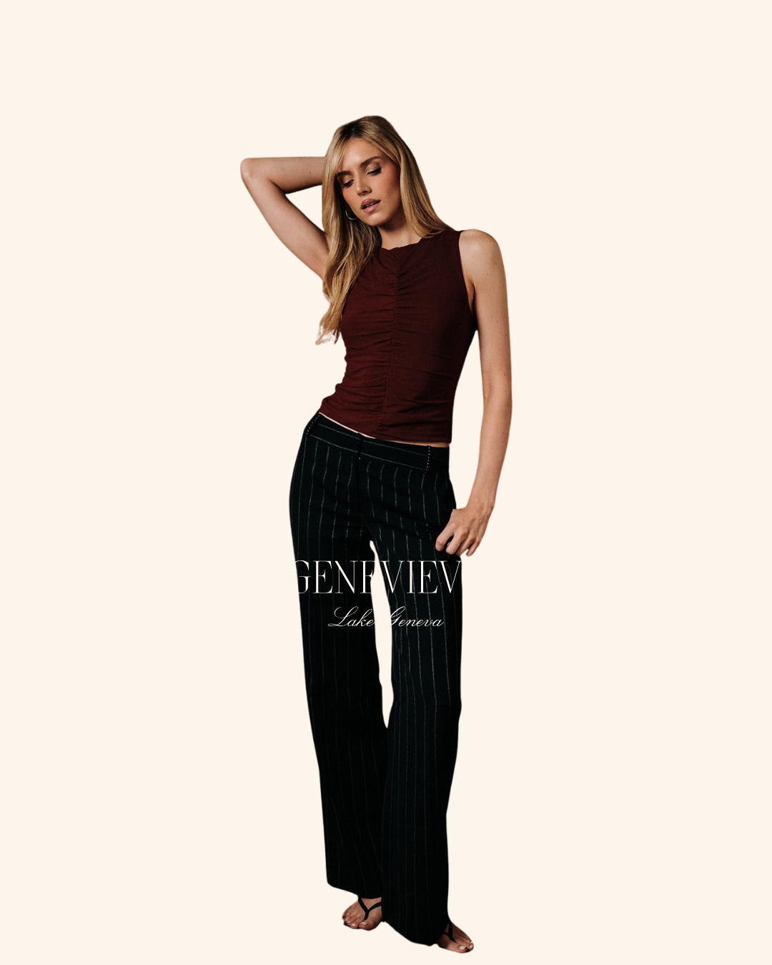 Sunday Edition Burgundy Ruched Tank