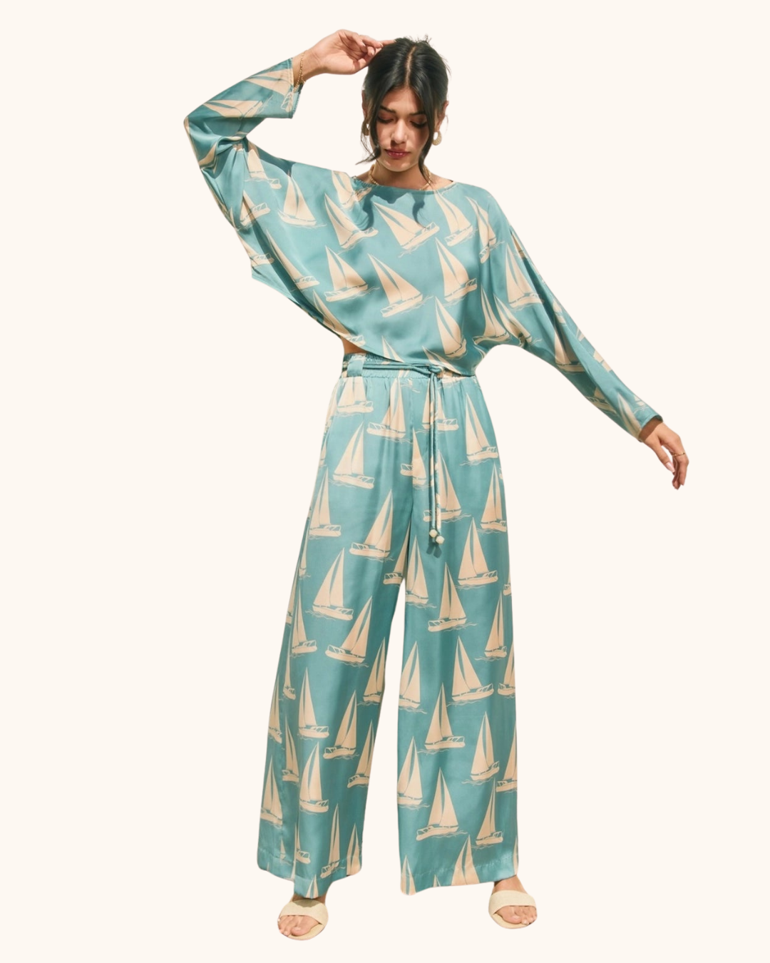 dress forum clothing Dress Forum Blue Waves Pant sm