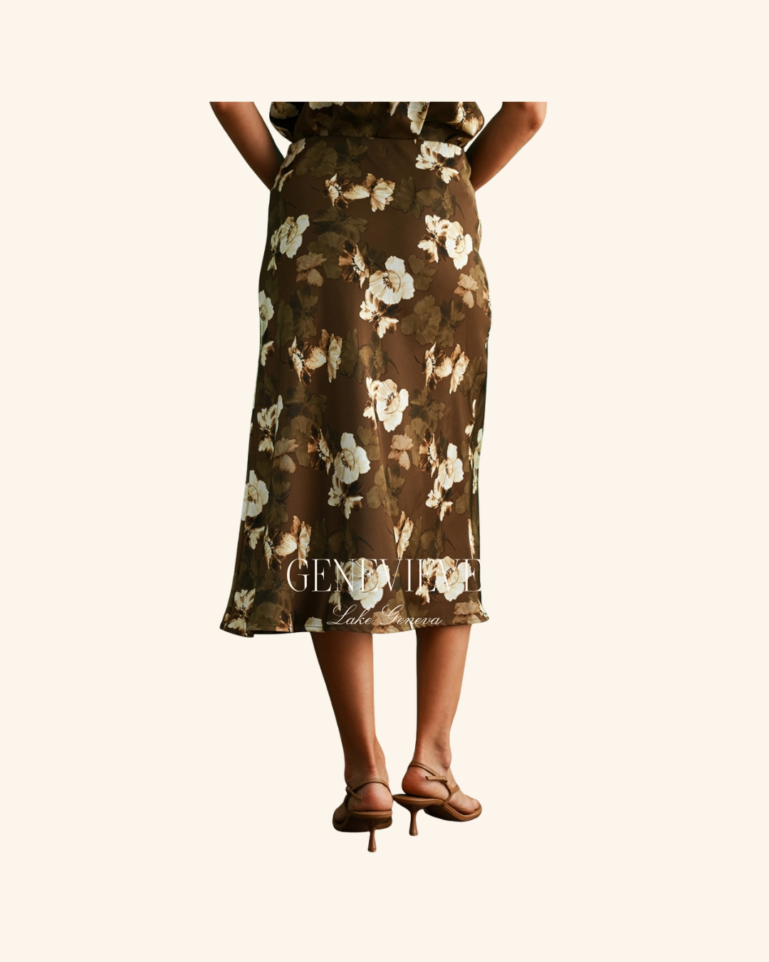 Fun2Fun Brown Floral Skirt