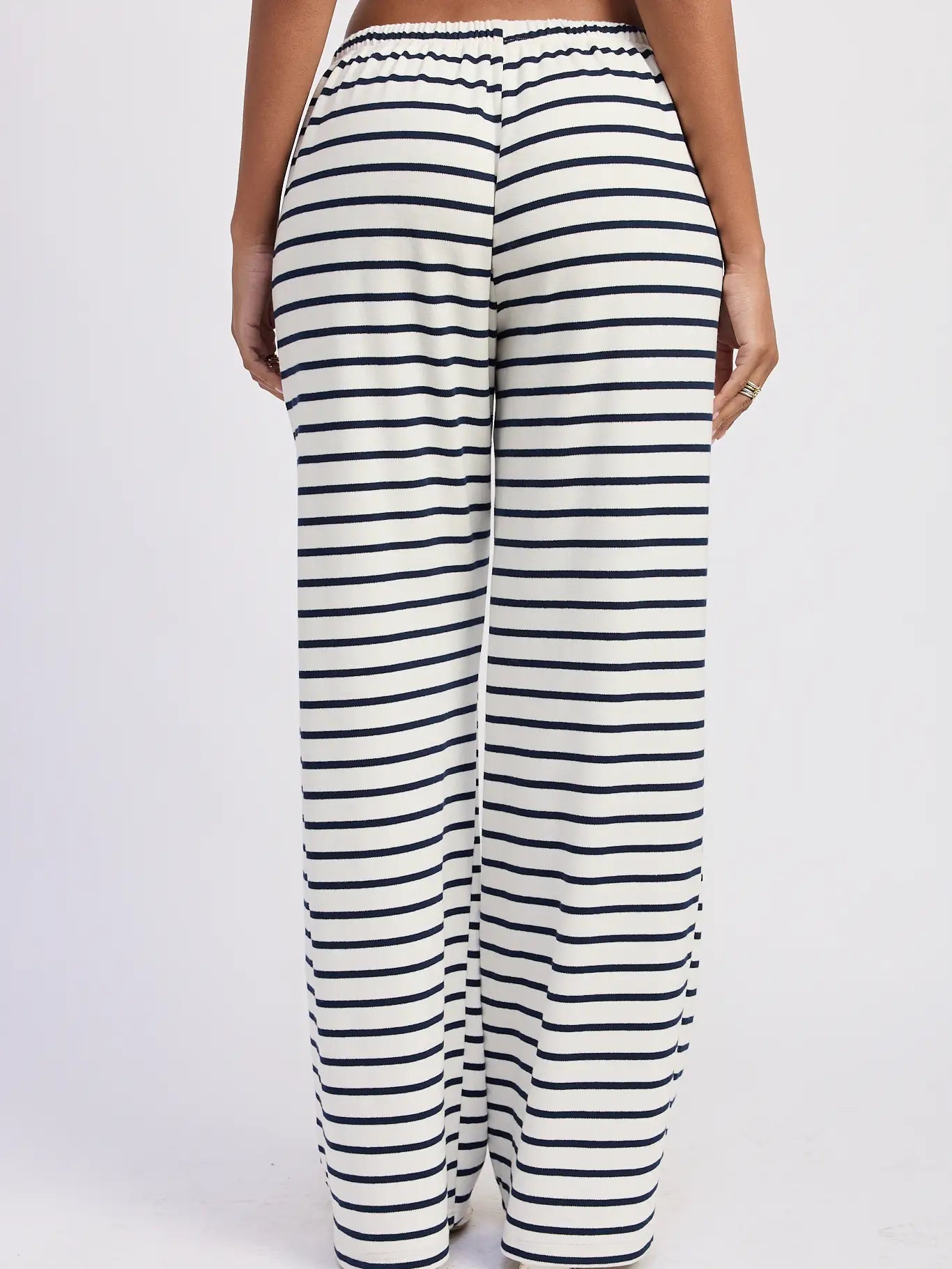 Emory Park Striped Pants with Elastic Waist Band