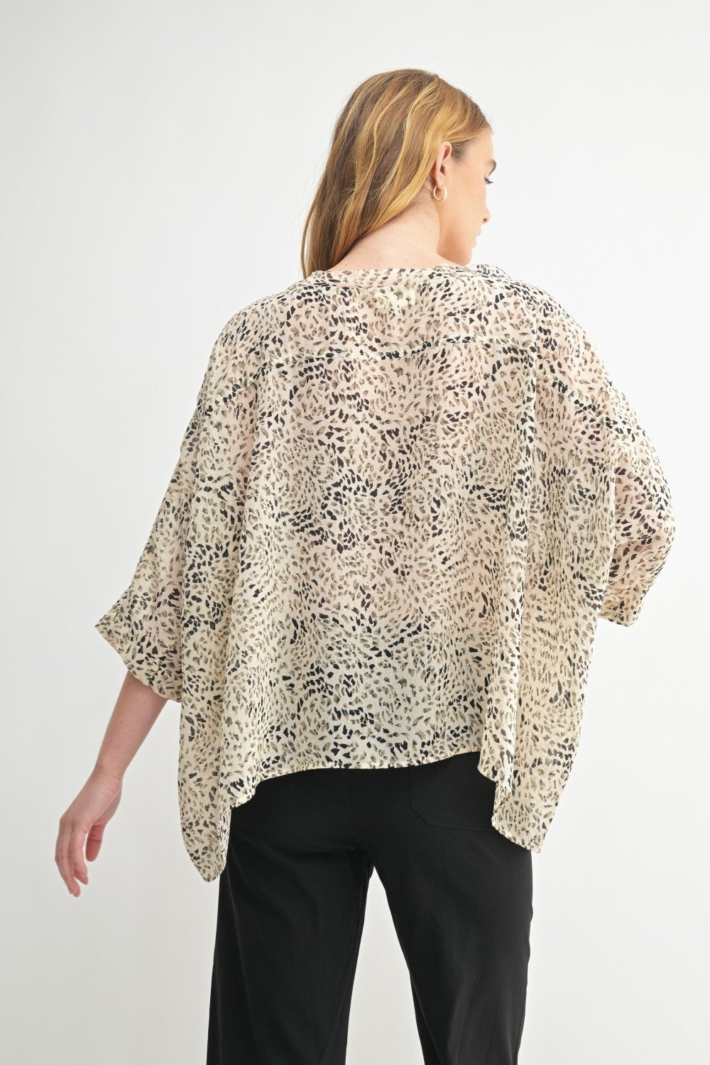 Fun2Fun Animal Print Loose Fit Dolman Top