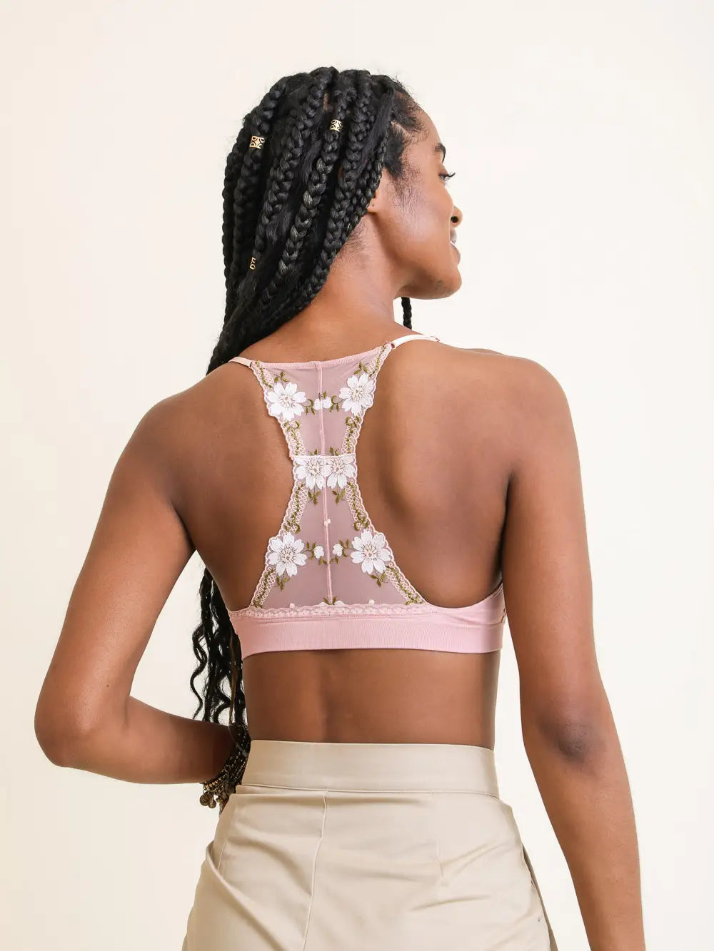 Leto Feminine Floral Lattice Bralette (Various Colors)