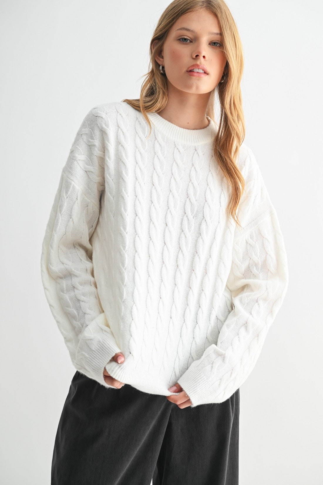 Fun2Fun Ivory Dolman Sleeve Sweater