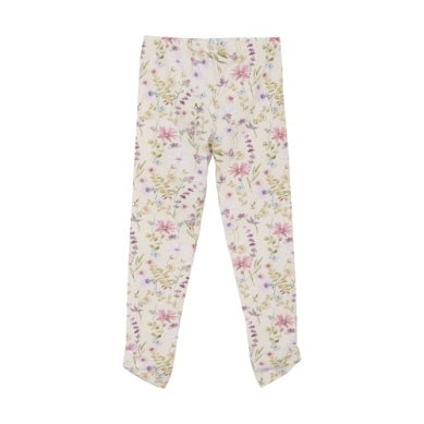 Back of Minymo Floral Leggings on White Background