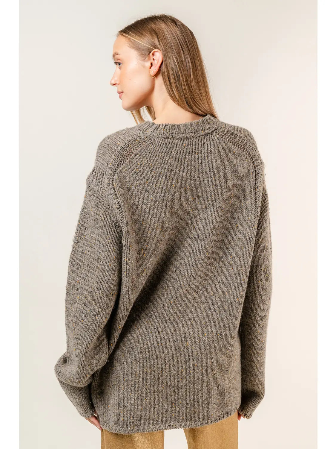 FORE Oversized Round Neck Drop Shoulder Sweater