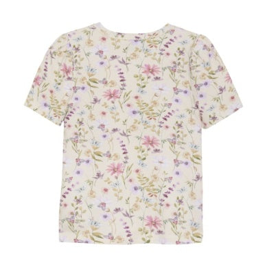 Back of Minymo Floral T-Shirt on White Background