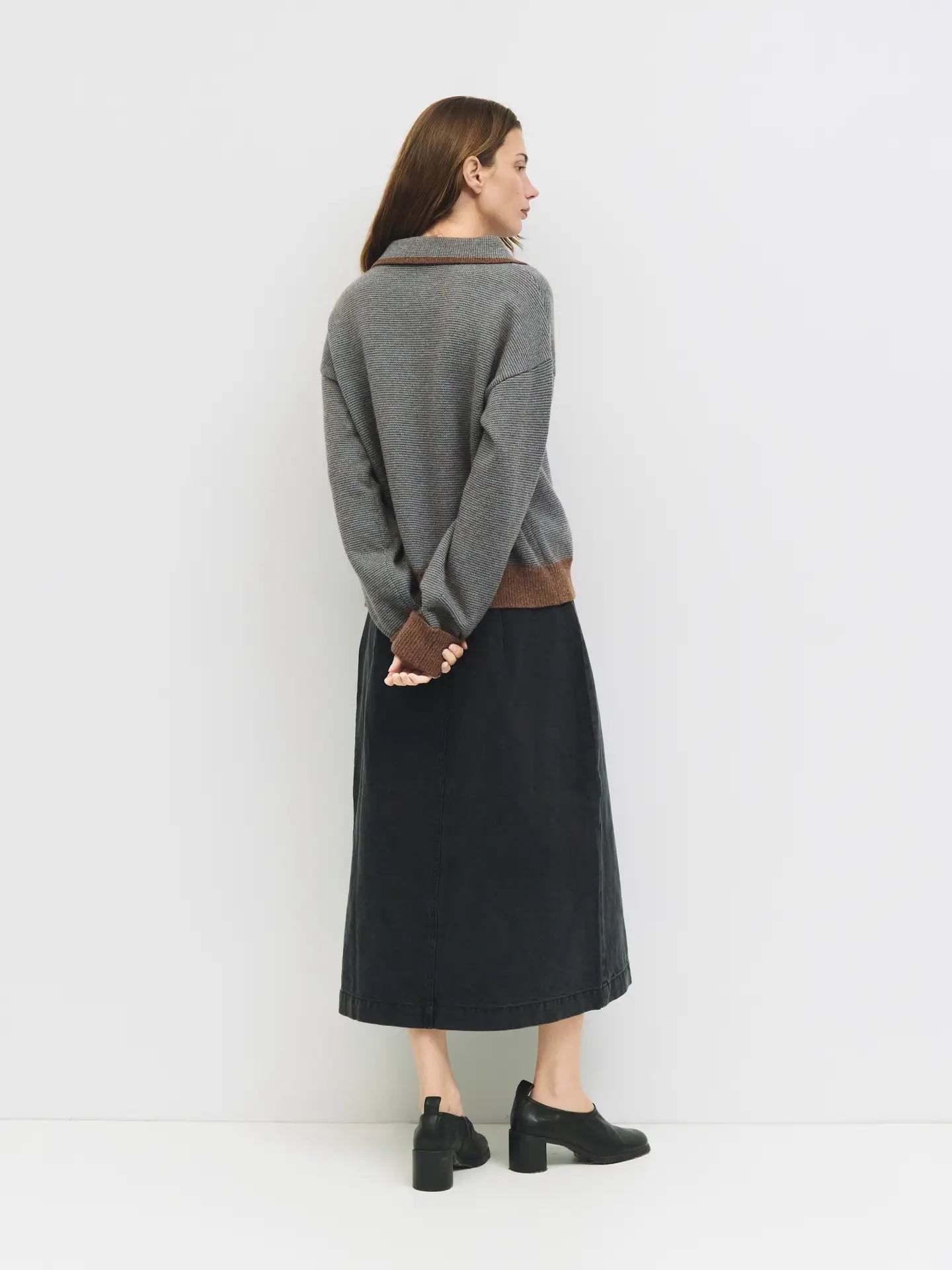All Row Polo Striped Knit Sweater